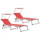 312459 Sonata H Folding Sun Loungers with Roof 2 pcs Aluminium&Textilene Red