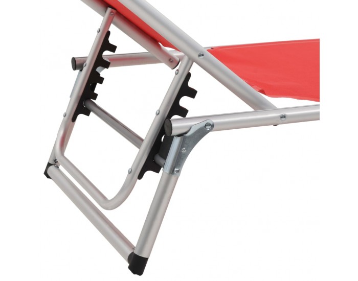 312459 Sonata H Folding Sun Loungers with Roof 2 pcs Aluminium&Textilene Red