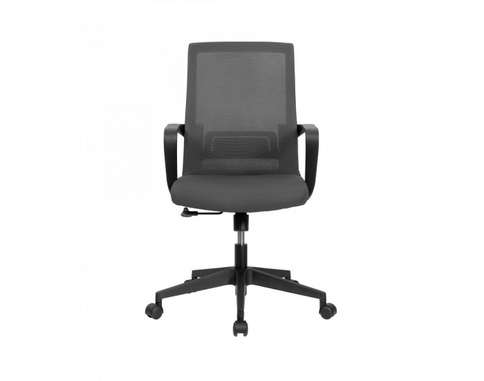 Офис стол RFG Smart W, дамаска и меш, Tilt механизъм, до 120 kg, черна седалка, черна облегалка