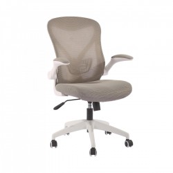 Офис стол RFG Jolly White W, дамаска и меш, Tilt механизъм, до 120 kg, сив - Scaune de birou