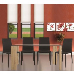 Сет маса Morgan 140х80 см и 4 стола Teta - black Мебели Богдан - Bogdan Furniture