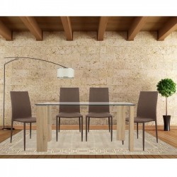 Сет маса Morgan 140х80 см и 4 стола Teta - coffee Мебели Богдан - Bogdan Furniture