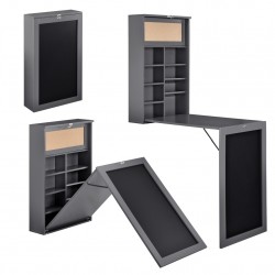 Сгъваема маса/шкаф с плот Тъмносива, Сгъната 80 x 50 x 18,5 см,MDF - Birouri