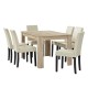 Комплект маса за хранене с 6 тапицирани стола  Nora  140 x 90 cm Дъб/Светлокафяв/Бежов -