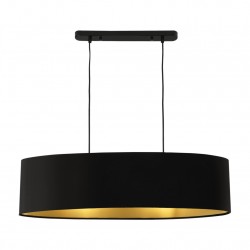 Декоративен пендел 2 x E27, Черен, Текстил 132 cm - Lustre de tavan