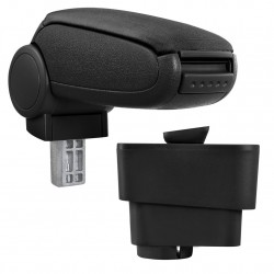 Подлакътник Fiat Grande Punto  с контейнер за съхранение, Текстил, Черен - Piese și accesorii auto