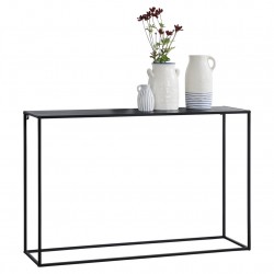 Конзолна маса 74cm x 115cm x 32cm, стабилна маса (годна и за стенен монтаж), Черна, матирано покритие - Măsuțe de living