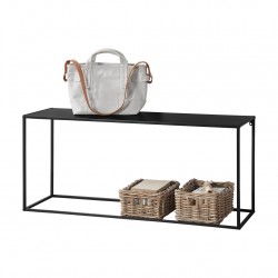 Конзолна маса 50cm x 115cm x 32cm, стабилна маса (годна и за стенен монтаж), Черна, матирано покритие - Măsuțe de living