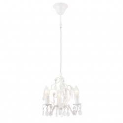 Полилей с 3 разклонения 3 x E14 Luzern 140 x Ø 26 cm, изкуствени кристали, Бял - Decorațiuni