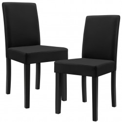 Комплект от 2 броя тапицирани столове Zágráb 90 x 42 x 48 cm, Черен - Scaune de dining
