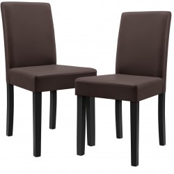Комплект от 2 броя тапицирани столове Zágráb 90 x 42 x 48 cm, Кафяв - Scaune de dining