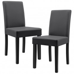 Комплект от 2 броя тапицирани столове Zágráb 90 x 42 x 48 cm, Тъмносив - Scaune de dining