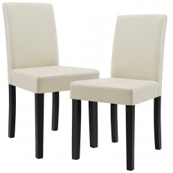 Комплект от 2 броя тапицирани столове Zágráb 90 x 42 x 48 cm, Слонова кост - Scaune de dining