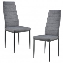 Комплект от 2 броя столове за трапезария Текстил, Сиви, 96 x 43 x 52 cm - Scaune de dining