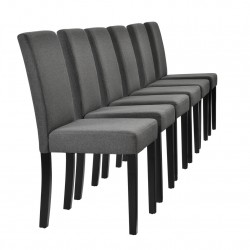Тапициран стол San Marino комплект от 6 броя 90 x 42 x 48 cm Тъмносив - Scaune de dining