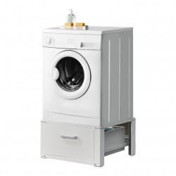 Платформа за перална машина 63 x 54 x 31 cm, до 150 kg, Стомана, Бяла - Baie