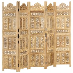 Sonata H Ръчно резбован параван, 5 панела, 200x165 cм, манго масив - Electrocasnice și accesorii pentru living