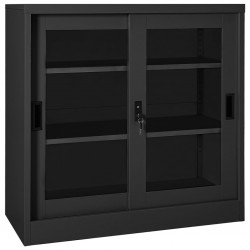 Sonata H Шкаф с плъзгаща врата, антрацит, 90x40x90 см, стомана - Dulapuri