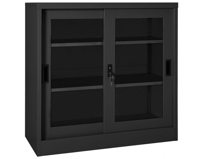 Sonata H Шкаф с плъзгаща врата, антрацит, 90x40x90 см, стомана