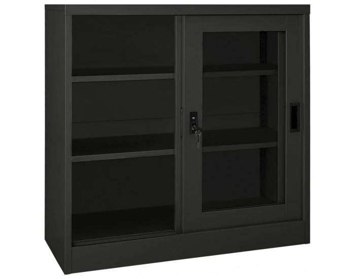 Sonata H Шкаф с плъзгаща врата, антрацит, 90x40x90 см, стомана