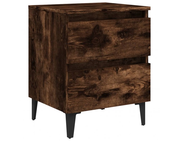 Sonata H Нощни шкафчета с метални крака 2 бр опушен дъб 40x35x50 см