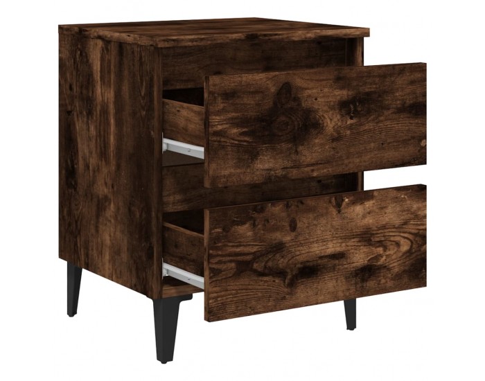 Sonata H Нощни шкафчета с метални крака 2 бр опушен дъб 40x35x50 см