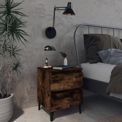 Sonata H Нощни шкафчета с метални крака 2 бр опушен дъб 40x35x50 см - Noptiere