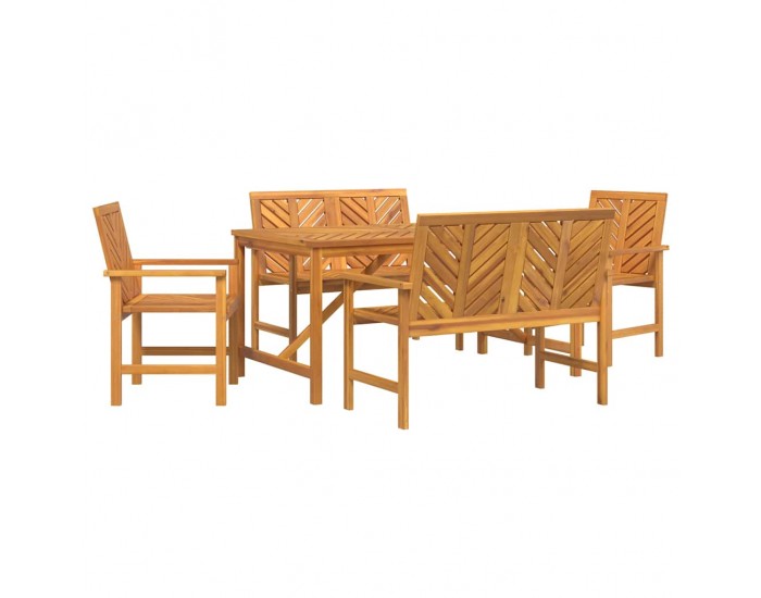 Sonata H Комплект за хранене в градината 5 pcs Кафяво 150 x 90 x 74 cm