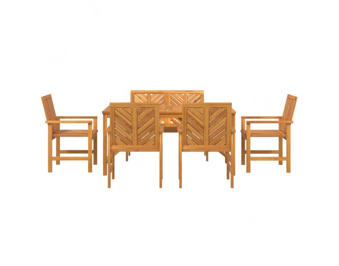 Sonata H Комплект за хранене в градината 6 pcs Кафяво 150 x 90 x 74 cm