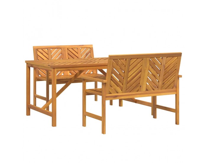 Sonata H Комплект за хранене в градината 3 pcs Кафяво 150 x 90 x 74 cm