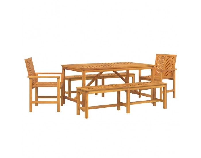 Sonata H Комплект за хранене в градината 5 pcs Кафяво 150 x 90 x 74 cm