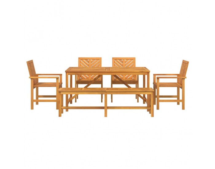 Sonata H Комплект за хранене в градината 6 pcs Кафяво 150 x 90 x 74 cm