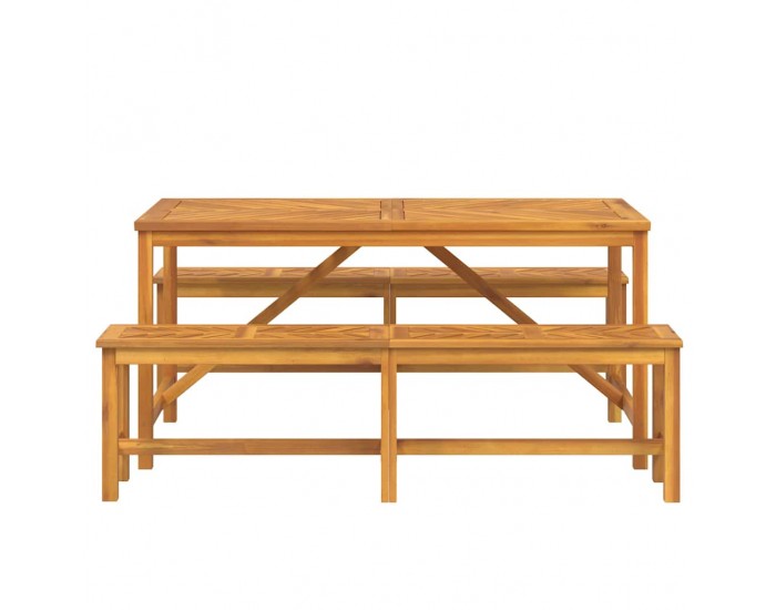 Sonata H Комплект за хранене в градината 3 pcs Кафяво 150 x 90 x 74 cm