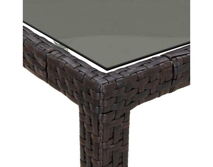 Sonata H Градинска маса за хранене Кафяво 90 x 90 x 75 cm Полиратан