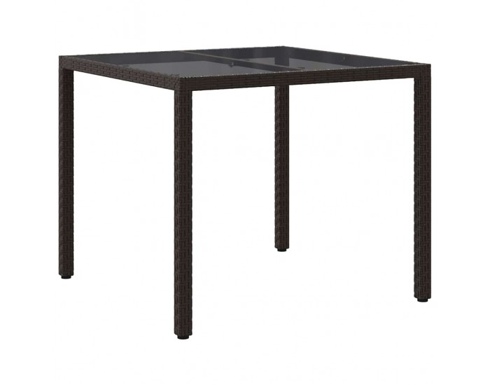 Sonata H Градинска маса за хранене Кафяво 90 x 90 x 75 cm Полиратан