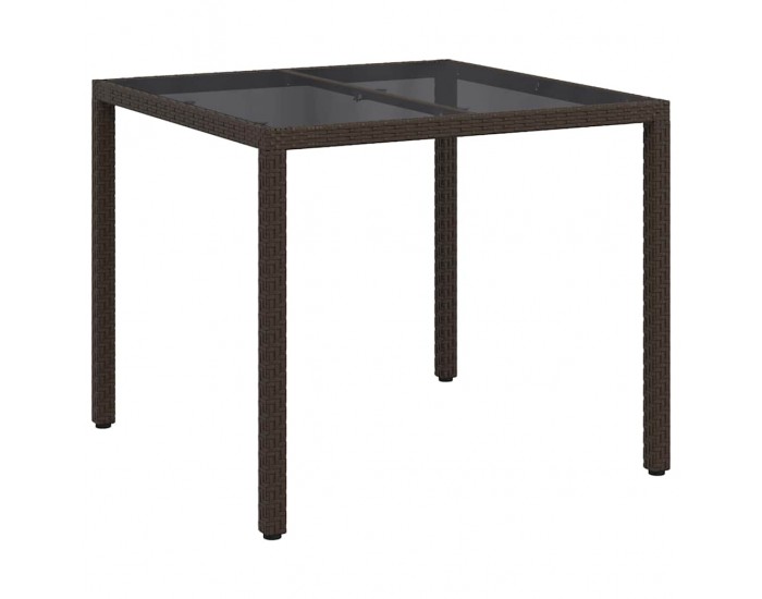 Sonata H Градинска маса за хранене Кафяво 90 x 90 x 75 cm Полиратан
