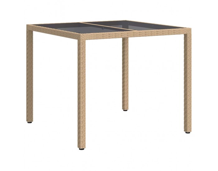 Sonata H Градинска маса за хранене Бежово 90 x 90 x 75 cm Полиратан