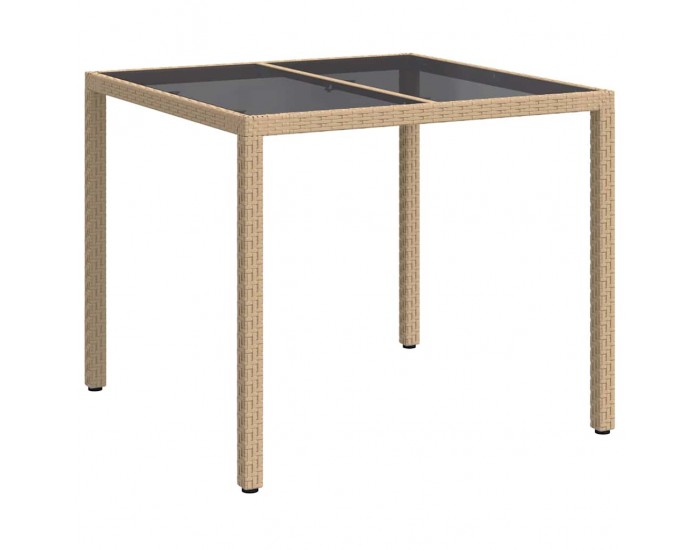 Sonata H Градинска маса за хранене Бежово 90 x 90 x 75 cm Полиратан