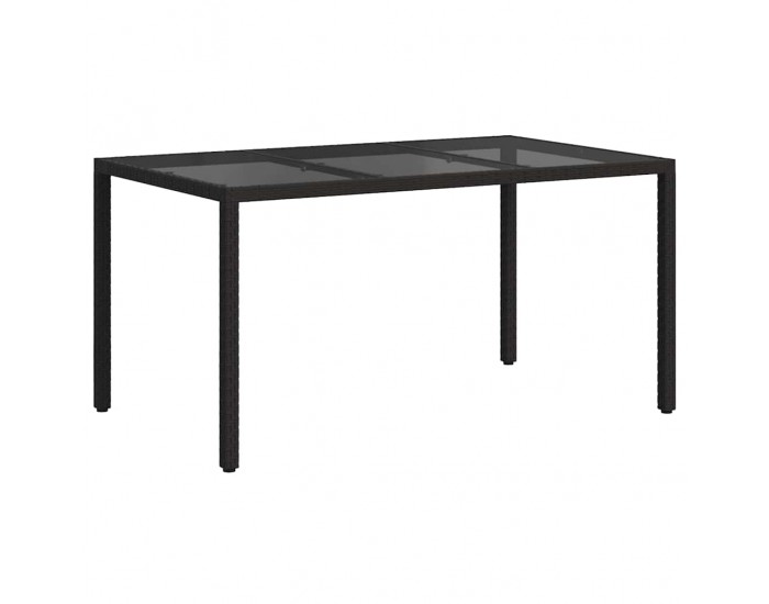 Sonata H Градинска маса за хранене Черно 150 x 90 x 75 cm Полиратан