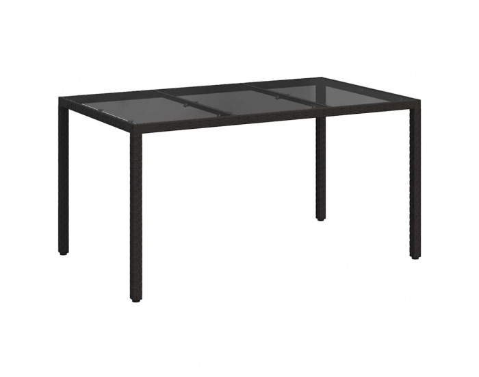 Sonata H Градинска маса за хранене Черно 150 x 90 x 75 cm Полиратан