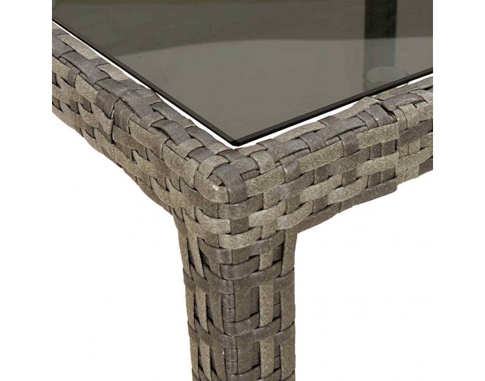 Sonata H Градинска маса за хранене Сив 250 x 100 x 75 см Полиратан