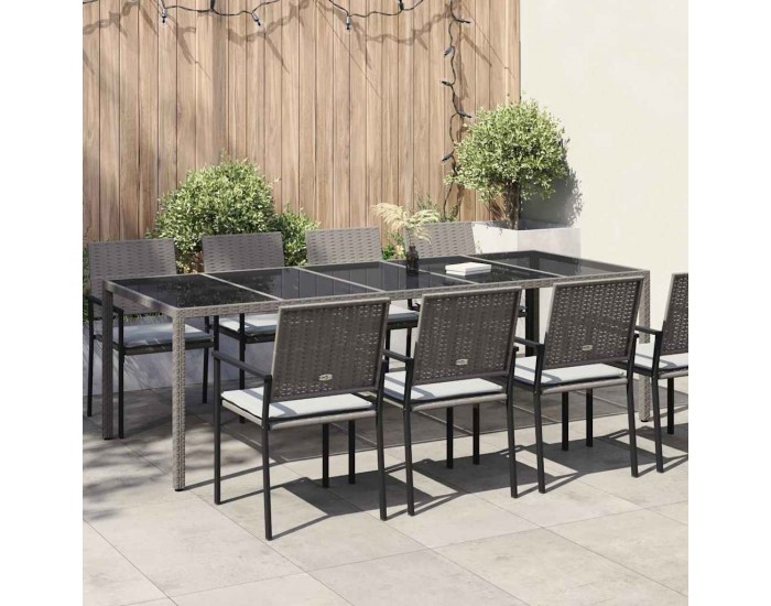 Sonata H Градинска маса за хранене Сив 250 x 100 x 75 см Полиратан