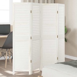 Sonata H Разделител за стая, 4 панела, бял, дърво пауловния масив - Electrocasnice și accesorii pentru living