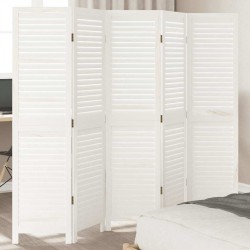 Sonata H Разделител за стая, 5 панела, бял, дърво пауловния масив - Electrocasnice și accesorii pentru living