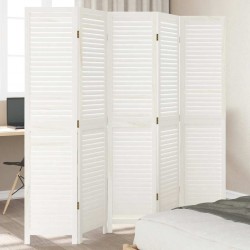 Sonata H Разделител за стая, 5 панела, бял, дърво пауловния масив - Electrocasnice și accesorii pentru living