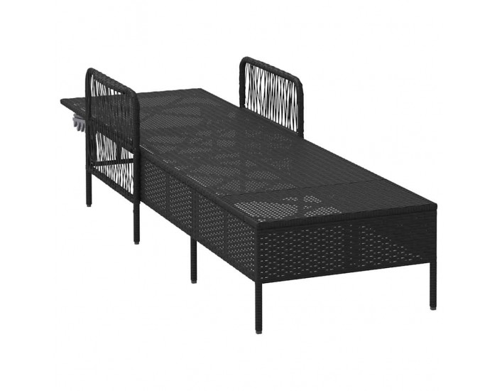 Sonata H Шезлонг с възглавница 1-човек Черно 157 x 55 x 92см полиратан