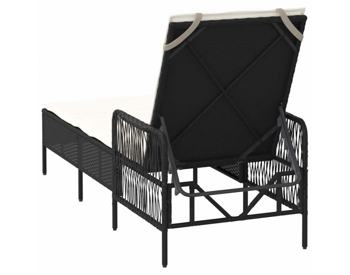 Sonata H Шезлонг с възглавница 1-човек Черно 157 x 55 x 92см полиратан