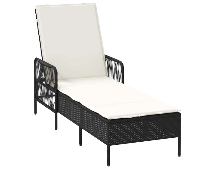 Sonata H Шезлонг с възглавница 1-човек Черно 157 x 55 x 92см полиратан