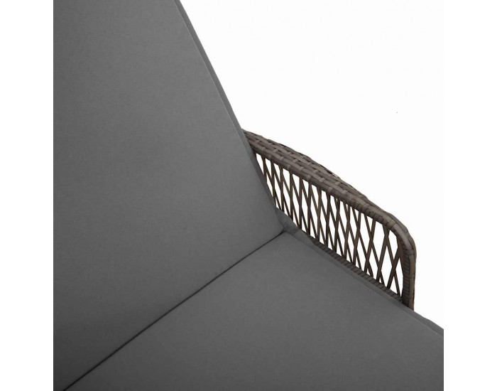 Sonata H Шезлонг с възглавница 1-човек Сив 157 x 55 x 92см полиратан
