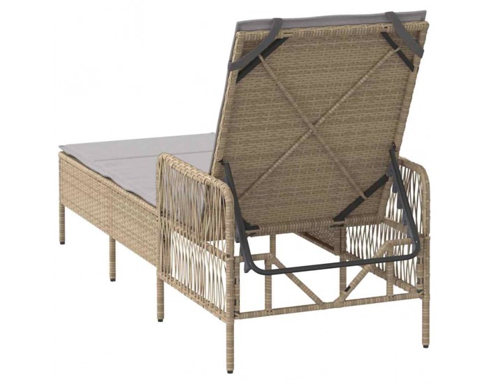 Sonata H Шезлонг с възглавница 1-човек Бежово 157 x 55 x 92см полиратан